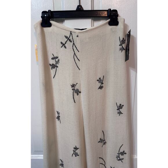 NWT Vintage Marcel Marongiu Ivory Embroidered Floral Maxi Skirt Size 40 - Picture 9 of 16
